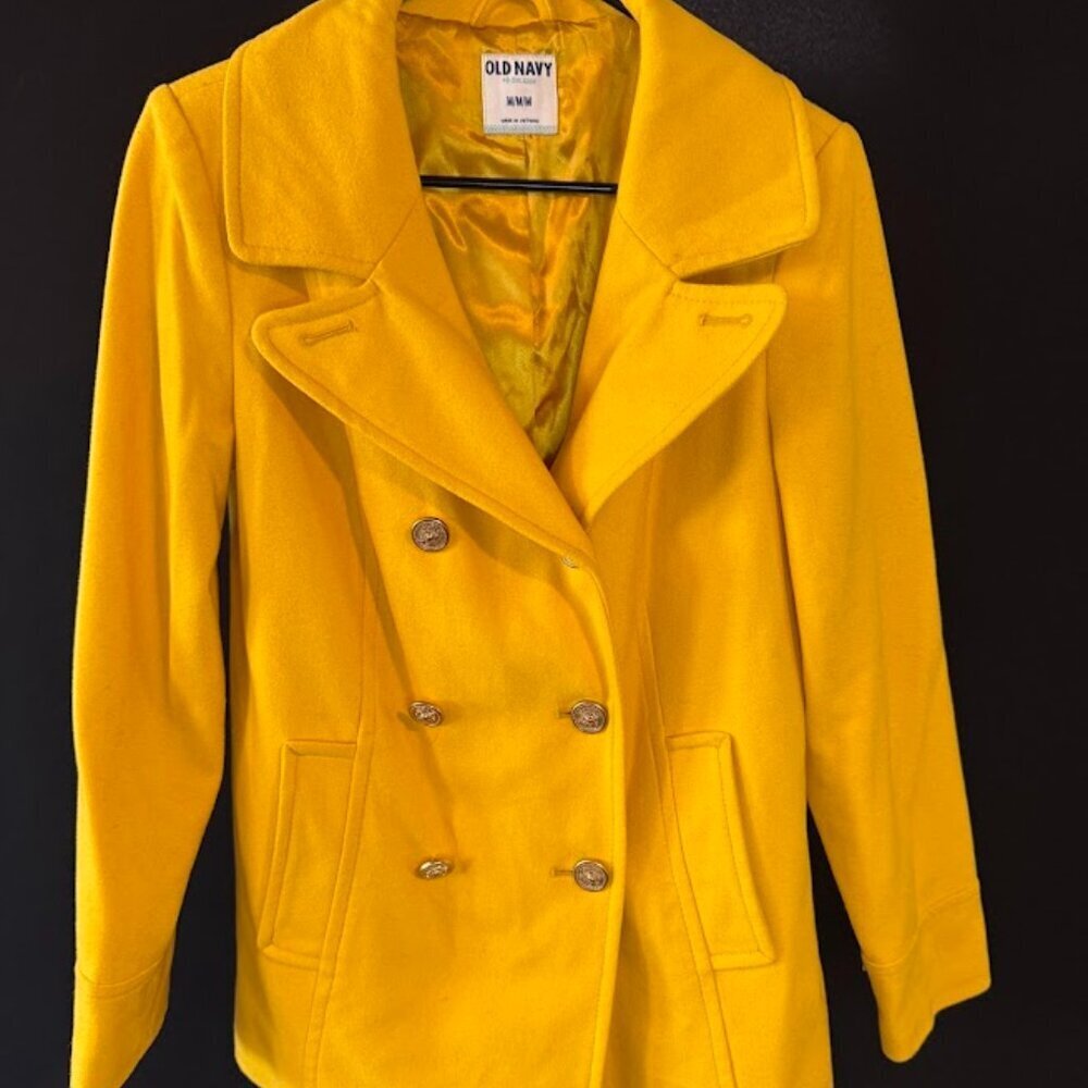 Old Navy Gold Yellow Wool Peacoat